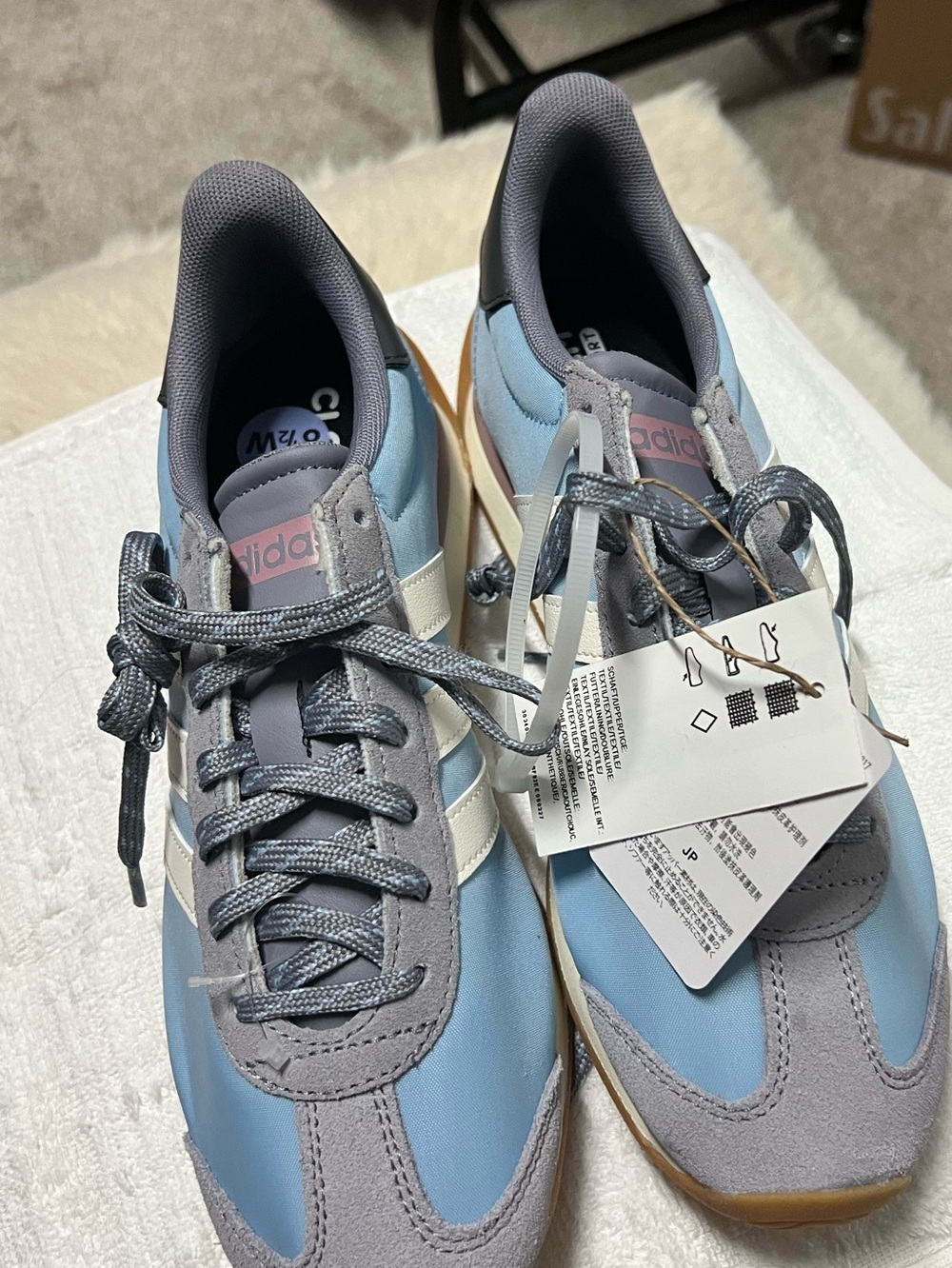 adidas Women’s Light Blue and Gray Retro-Style Sneakers